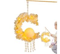 Lanterne lapin pour enfants Festival de la mi-automne - 2024 nouveau bricolage fait à la main en papier et tissu, lanterne en forme de lapin avec lumière LED, lanterne en forme de lapin, taille 24 cm