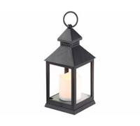 Lanterne LED à piles effet flamme vacillante - Noire Lunartec