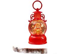 Lanterne LED décorative pour le Nouvel An chinois avec motif de prospérité rempli d'eau, veilleuse musicale rouge pour bureau ou intérieur (D) 8,5 x 17,5 cm