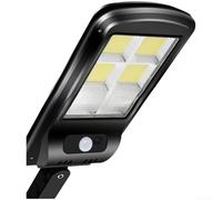 Lanterne LED d'extérieur à énergie solaire avec source de lumière COB et détecteur de mouvement, lampe murale étanche avec luminosité réglable et télécommande pour éclairage de jardin, terrasse ou