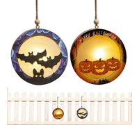 Lanterne LED en forme de chauve-souris citrouille d'Halloween - Décoration portable pour maison, bureau, table, chambre à coucher, maison hantée, carnaval
