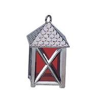 Lanterne LED en plastique étamé FADEDA, grande, LxlxH en mm : 20x20x50. Pour les crèches, les miniatures, les loisirs et le modélisme, les accessoires de maisons de poupées et les trains miniatures.