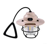 Lanterne LED rechargeable par USB - Luminosité réglable - Look vintage - Portable - Construction en fer à suspendre - 9,3 x 10,4 cm - Noir, vert, rose, abricot - Pour camping - Abricot