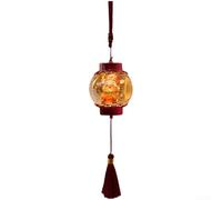 Lanterne LED remplie d'eau à suspendre à une fenêtre, décoration du Nouvel An chinois, symboles de bon augure, rouge et doré, alimentation par piles, lumière festive (A)