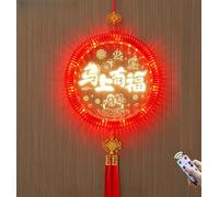 Lanterne LED rouge avec télécommande et minuterie pour décoration de jardin, lampe suspendue rechargeable avec motif de course blanc chaud et double pompons pour festival, célébration, utilisation en