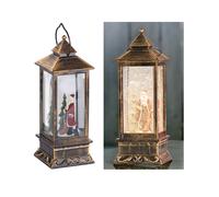 Lanterne LED sans fil à neige tourbillonnante et Père Noël - Infactory