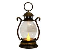Lanterne LED Vintage - Éclairage de Camping Portable | Lampe à Piles | Applique Style Rétro Kérosène, Veilleuse Décorative pour Chambre, Conception Petit Luminaire à Huile avec Décor d'Halloween
