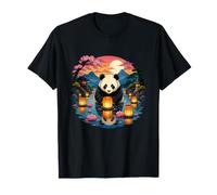 Lanterne Lotus Panda Japonais Mountain Lake T-Shirt