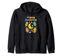 Lanterne Lune Kawaii Happy Ramadan pour Enfants musulmans, garçons et Filles Sweat à Capuche