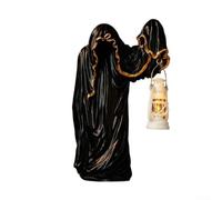 Lanterne magicienne homme mystérieux, ornements de décoration créative pour Halloween, lanterne noire mystérieuse pour Halloween, décoration d'intérieur ou d'extérieur (noir)