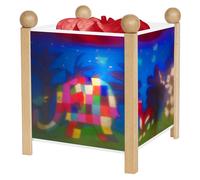 Trousselier – Veilleuse Lanterne Magique Elmer l'Éléphant – Bois naturel – Ampoule 12V 10W incluse