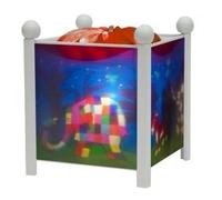 TROUSSELIER - Elmer. l'Eléphant - Veilleuse - Lanterne Magique - Idéal Cadeau Enfant - Dessin animé - Lumière rassurante - Couleur Bois Blanc - Ampoule 12V 10W inclue - Prise Elec. EU