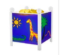 TROUSSELIER - La Jungle - Veilleuse - Lanterne Magique - Idéal Cadeau Enfant - Dessin animé - Lumière rassurante - Couleur Bois Blanc - Ampoule 12V 10W inclue - Prise Elec. EU