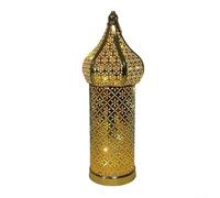 Lanterne marocaine en fer creux sur le thème du Ramadan avec éclairage décoratif pour décoration élégante de maison et de table de fête (M)