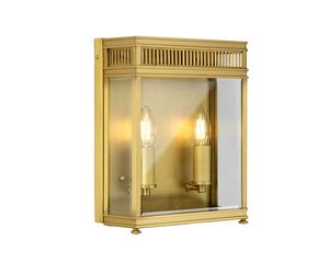 Lanterne murale d'extérieur en verre et laiton brossé, éclairage d'extérieur, luminaire décoratif d'intérieur, idéal pour un balcon ou une cour