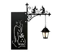 Lanterne murale en métal à suspendre en forme de sorcière, décoration murale gothique en fer