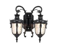 Lanterne Murale Extérieure Double Têtes Ip65 E27 Luxe Moderne Villa Patio Paysage Communauté Luminaire Luminaire Exterieur Black