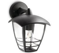 Philips Applique Murale Extérieur LED, Luminaire Exterieur, Noir, Résistant à l'eau IP44, Philips Creek idéal pour éclairer votre jardin ou terrasse (nécessite une ampoule E27 60 Watts, non fournie)