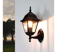 Lanterne Murale Extérieure TIROL Noir Rustique IP44 E27 1 Lampe