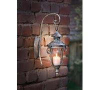 Lanterne murale "Shabby" en métal et verre, porte-bougie mural pour jardin, balcon & terrasse, lanterne de jardin, photophore mural, porte-bougie mural