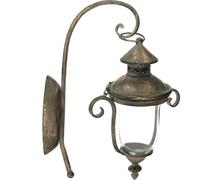 Lanterne murale shabby métal et verre - Lanterne de jardin