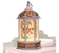 Lanterne Noël Boule De Neige - Photophore Hexagonal Rempli d'eau | Décoration LED Fêtes avec Effet Neige Tourbillonnant, Veilleuse Et Idée Cadeau pour Salon, Table Et Cheminée