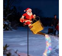 Lanterne Noël Père Noël Solaire, Lanterne Solar Exterieur Arrosoir Decoration Noels Décoration Jardin Extérieure Éclairage LED Kettle Lights, Arrosoir Solaire, Déco Lumineuse Noëls Exterieur
