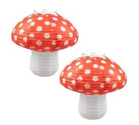 Lanterne Papier Forme Champignon, 2pcs Lanterne Papier Champignon, Lanterne Champignon, Champignon Deco, Adaptée à la Décoration de Soirées à Thème du Pays des Merveilles de la Jungle