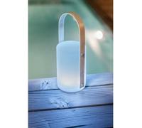Lanterne portative rechargeable USB - GALIX - Bambou/Plastique - 4 LED WRGB - 1500mAh - Blanc