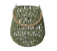 Lanterne pour bougie 22 cm avec anse - Lanterne pour l'intérieur et l'extérieur - Lanterne comme bougeoir pour bougie chauffe-plat Décoration de table Décoration de mariage - Vert