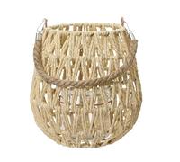 Lanterne pour bougie 22 cm avec anse - Lanterne pour l'intérieur et l'extérieur - Lanterne comme bougeoir pour bougie chauffe-plat Décoration de table Décoration de mariage - Beige