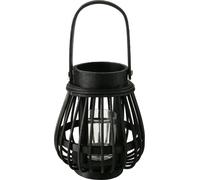 Lanterne pour bougie ILVIE, bambou, noir