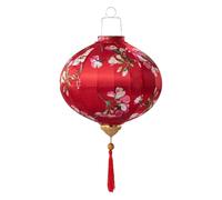Lanterne Ronde en Soie rétro Motif Fleur de Pivoine Lanterne Chinoise Suspendue Lanterne Traditionnelle célébration Lanterne Chinoise (Rojo, 24 Pouces)