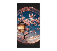 Lanterne ronde magnifique motif rideau de porte, bannière de bienvenue, fond de photographie, couverture de porte murale pour fête de vacances, mariage, anniversaire, décoration de fête 177,8 x 90,9