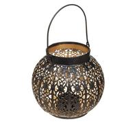 Atmosphera Lanterne Lexis en métal ajouré H. 14 cm - Noir