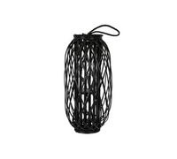 ECD Germany Lanterne Rotin 60 x Ø 27 cm Poignée Bois Naturel Noir Aspect Vannerie Osier Schwarz