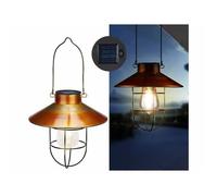 Lanterne solaire à suspendre design retro - coloris bronze