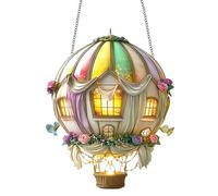 Lanterne Solaire Ballon À Air Chaud | Luminaire Solaire - Lanterne Flamme Dansante 2D pour Anniversaire Femme Maman Jardin Terrasse Allée Fête Extérieur