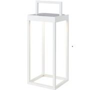 Lanterne sans fil solaire rechargeable à poser ou à fixer au mur en aluminium blanche LED blanc chaud dimmable HYDRA H32,5cm