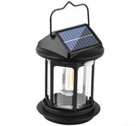Lanterne solaire de camping avec fil LED, rechargeable via Type-C et panneau polycristallin, 4 modes de portée de 200 m, lumière portable pour randonnée en plein air (C)