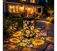 Lanterne solaire de jardin colorée en forme de tournesol, lampe suspendue décorative étanche en métal pour patio terrasse extérieur, cadeau idéal pour les amoureux du jardin (En couleur 1 pièce)
