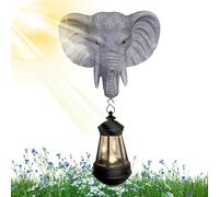 Lanterne Solaire de Jardin,Lampadaires Éléphant Solaires pour Jardin - Décorations Résine Éclairage d'Ambiance pour Cour Patio Porte d'Entrée avec Statues Mignonnes