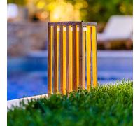 Lanterne solaire décorative CHENNAI Bois clair Bois naturel H30cm