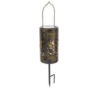 Lanterne Solaire décorative en métal avec Papillons pour Jardin, terrasse et pelouse. Installation Facile et Effet d'éclairage Artistique Unique.