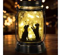Lanterne solaire d'extérieur 3 en 1 pour chien, cadeaux de jardin, cadeaux pour femmes, lumière pour bocal Mason, cadeaux pour les amoureux des chiens, lumière solaire pour chien, décoration de jardin