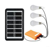 Lanterne solaire d'extérieur à LED avec 2 câbles de 8 m IPX6 étanche pour le camping avec batterie externe et connexion pour trois ampoules (orange)