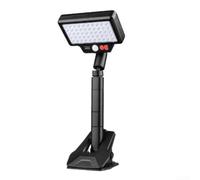 Lanterne solaire d'extérieur avec détecteur de mouvement, design à clipser, tête réglable à 360° et trois modes d'éclairage, lampe solaire pour clôture de jardin, en matériau ABS, 15,5 x 9 x 34 cm (B)