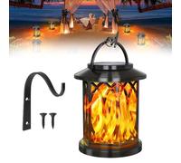 Lanterne Solaire d'extérieur étanche à Flamme vacillante, Mise à Niveau 2025, allumage/Extinction Automatique, pour Patio, Cour, Jardin