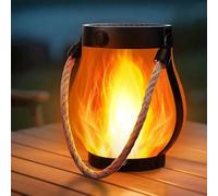 Lanterne Solaire D'ExtéRieur Flamme Dansante,Lanternes Led Suspendues Pour Jardin,Brasero Portable,éTanche Avec 2 Modes,Recharge Usb Et Solaire(1)