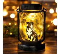 Lanterne solaire d'extérieur pour chat - Décoration de jardin 3 en 1 - Lampe lanterne de chat (berger allemand)